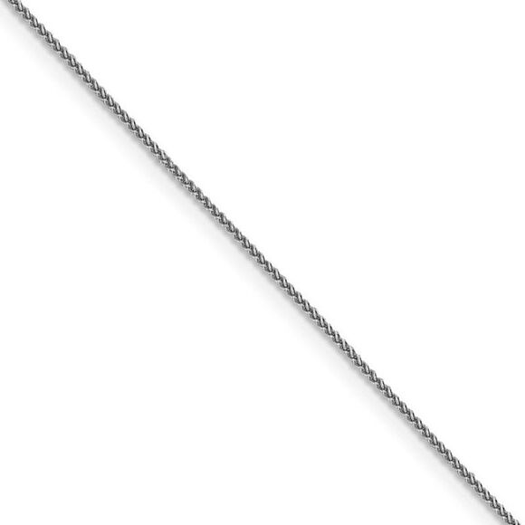 1mm 18k White Gold Diamond Cut Spiga Chain Necklace 16 Inch